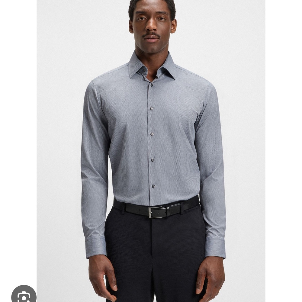 Hugo Boss Men's Charcoal Button-Down Shirt
